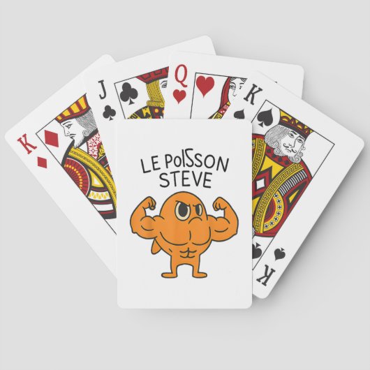 Le Poisson Steve Funny Muscular Fish Cartoon Pokerkaarten (Achterkant)