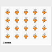 Le Poisson Steve Funny Muscular Fish Cartoon Vierkante Sticker (Vel)