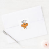 Le Poisson Steve Funny Muscular Fish Cartoon Vierkante Sticker (Envelop)