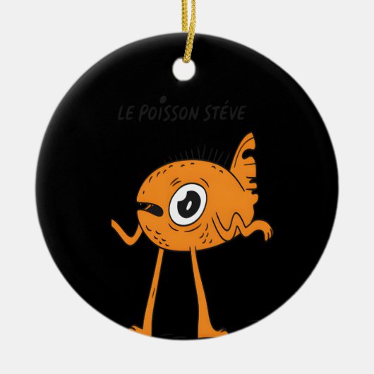 Le Poisson Steve Schattige & Grappig Keramisch Ornament (Voorkant)
