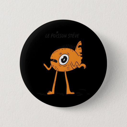 Le Poisson Steve Schattige & Grappig Ronde Button 5,7 Cm (Voorkant)