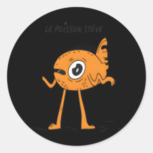 Le Poisson Steve Schattige & Grappig Ronde Sticker
