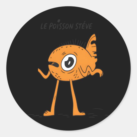 Le Poisson Steve Schattige & Grappig Ronde Sticker (Voorkant)