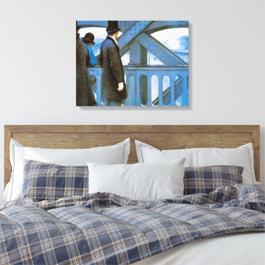 Le Pont de l'Europe by Gustave Caillebotte Canvas Afdruk (Insitu (Slaapkamer))