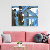 Le Pont de l'Europe by Gustave Caillebotte Canvas Afdruk (Insitu (Woonkamer))