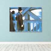 Le Pont de l'Europe by Gustave Caillebotte Canvas Afdruk (Insitu (Houten vloer))