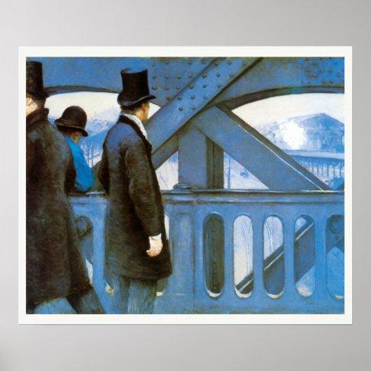 Le Pont de l'Europe by Gustave Caillebotte Poster (Voorkant)