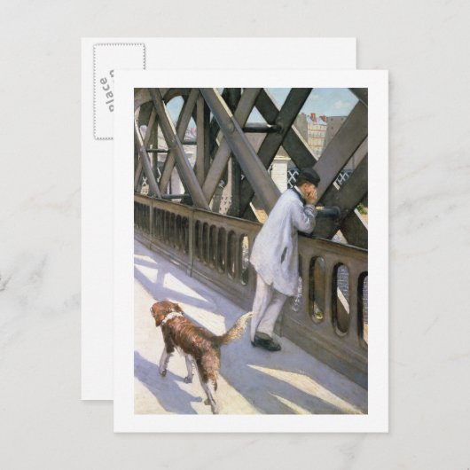 Le Pont de L'Europe: detail van een rustend man en Briefkaart (Voorkant / Achterkant)