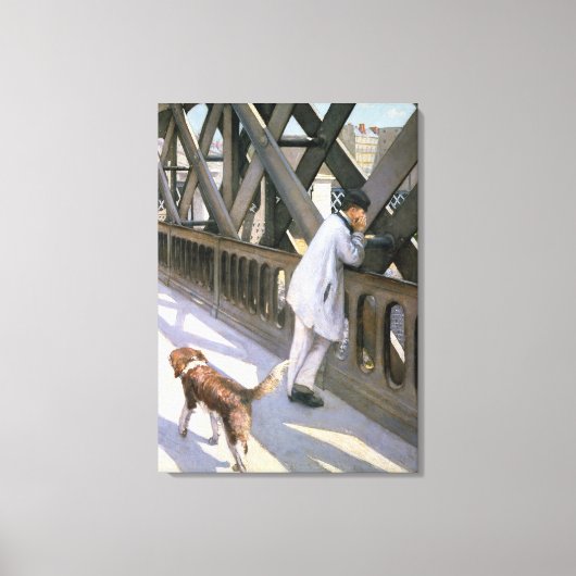 Le Pont de L'Europe: detail van een rustend man en Canvas Afdruk (Voorkant)