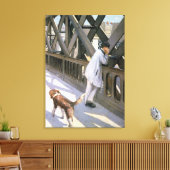 Le Pont de L'Europe: detail van een rustend man en Canvas Afdruk (Insitu (Woonkamer))