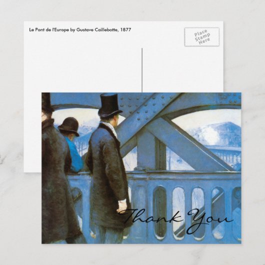 Le Pont de l'Europe van Caillebotte Briefkaart (Voorkant / Achterkant)