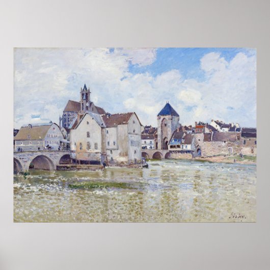 Le Pont de Moret, Alfred Sisley Poster (Voorkant)