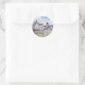 Le Pont de Moret, Alfred Sisley Ronde Sticker (Tas)