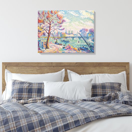 Le Pont des Arts Parijs | Paul Signac | Canvas Afdruk (Insitu (Slaapkamer))