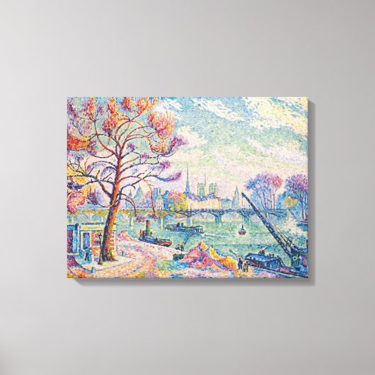 Le Pont des Arts Parijs | Paul Signac | Canvas Afdruk (Voorkant)