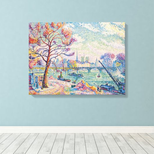 Le Pont des Arts Parijs | Paul Signac | Canvas Afdruk (Insitu (Houten vloer))