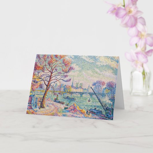 Le Pont des Arts Parijs | Paul Signac | Kaart (Orchidee)