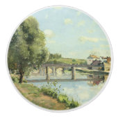 Le Pont du Chemin de Fer Camille Pissarro Keramische Knop (Voorkant)