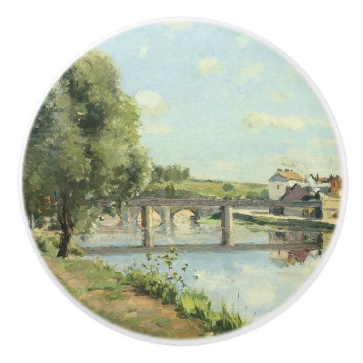 Le Pont du Chemin de Fer Camille Pissarro Keramische Knop (Voorkant)