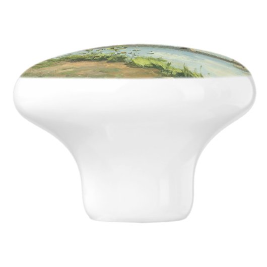 Le Pont du Chemin de Fer Camille Pissarro Keramische Knop (Zijkant)