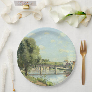 Le Pont du Chemin de Fer Camille Pissarro Papieren Bordje