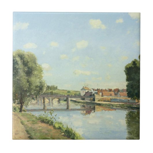 Le Pont du Chemin de Fer Camille Pissarro Tegeltje (Voorkant)