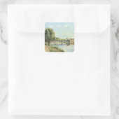 Le Pont du Chemin de Fer Camille Pissarro Vierkante Sticker (Tas)