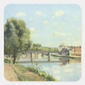 Le Pont du Chemin de Fer Camille Pissarro Vierkante Sticker (Voorkant)