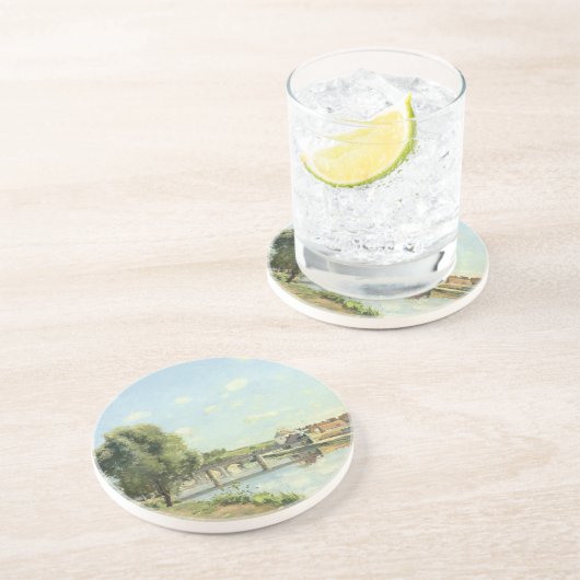 Le Pont du Chemin de Fer Camille Pissarro Zandsteen Onderzetter (Zijkant)