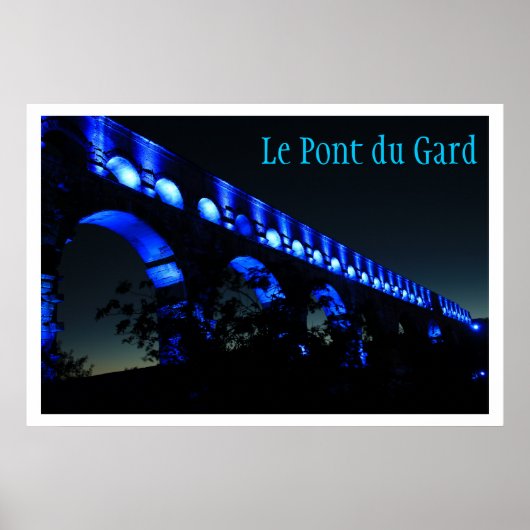 Le Pont du Gard Aqueduct Bridge, Parijs Frankrijk Poster (Voorkant)