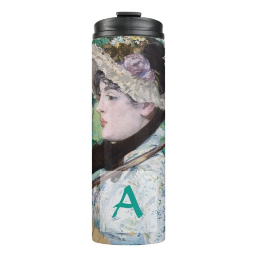 Le Printemps Édouard Manet Woman Portrait Monogram Thermosbeker (Voorkant)