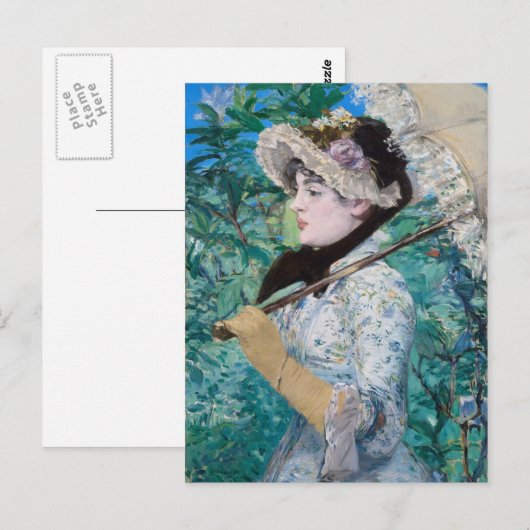 Le Printemps Manet Fine Art Briefkaart schilderen (Voorkant / Achterkant)