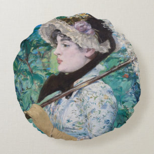 Le Printemps Manet Immpressionist Art Painting Rond Kussen