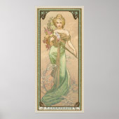 Le Printemps Season Art Nouveau Alphonse Mucha Poster (Voorkant)