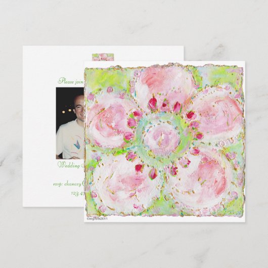 " le printemps " - uitnodiging voor de douche (Voorkant / Achterkant)