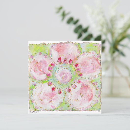 " le printemps " - uitnodiging voor de douche (Staand voorkant)