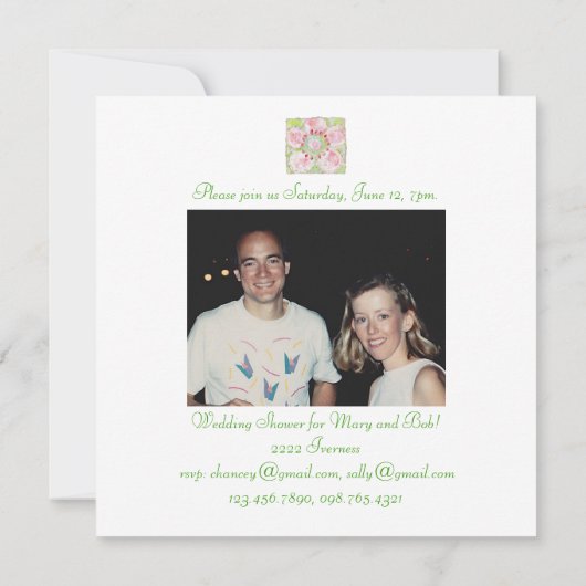 " le printemps " - uitnodiging voor de douche (Achterkant)