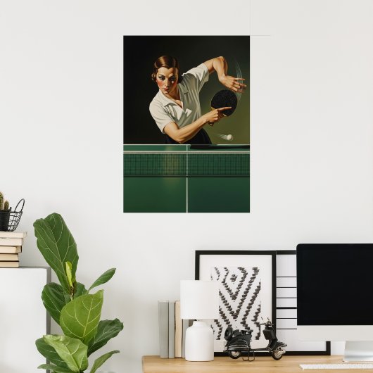 LE REVERS RAPIDE (De snelle backhand) Poster (Thuiskantoor)