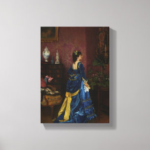 Le Robe Bleu door August Toulmouche Canvas Afdruk