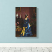 Le Robe Bleu door August Toulmouche Canvas Afdruk (Insitu (Houten vloer))