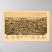 Le Roy, NY Panoramic Map - 1892 Poster (Voorkant)
