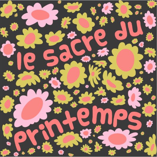 Le sacre du printemps Rite of Spring Bloemen zwart Sticker (Voorkant)