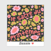 Le sacre du printemps Rite of Spring Bloemen zwart Sticker (Vel)