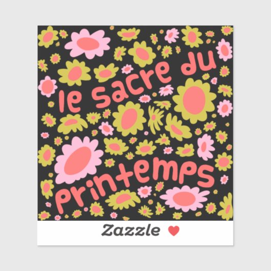Le sacre du printemps Rite of Spring Bloemen zwart Sticker (Vel)