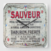 Le Sauveur,  Frans vleesconserveermiddel. Vierkante Klok (Voorkant)