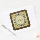 Le Savon Brown & Gold Square Stickers/labels Vierkante Sticker (Envelop)