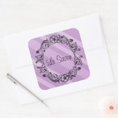 Le Savon Lavender Striped Square Stickers/Labels Vierkante Sticker (Envelop)