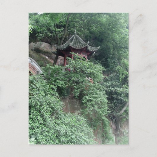 Le Shan Mountainside Buddhist Pavilion Briefkaart (Voorkant)