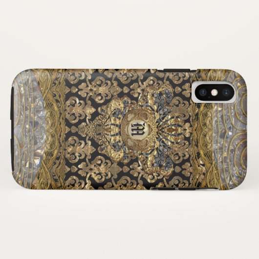 Le Shantesa Baroque Monogram Case-Mate iPhone Case (Achterkant (horizontaal))