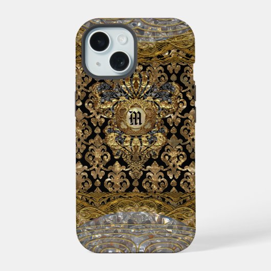 Le Shantesa Baroque Monogram iPhone 15 Case (Achterkant)